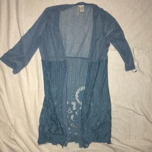 Blue lace cardigan
